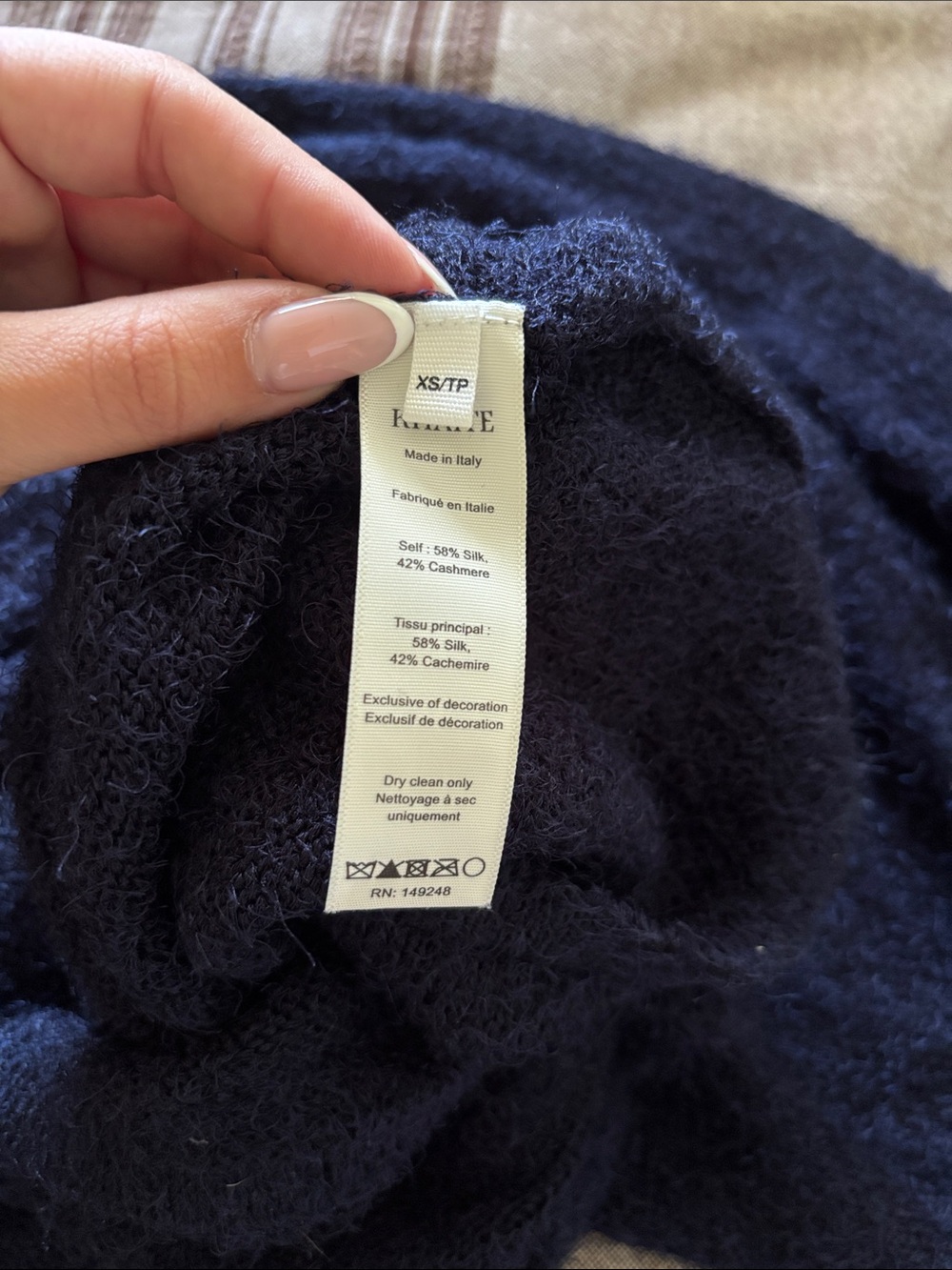 KHAITE Navy Sleeveless Knit Maxi Dress - Picture 4 of 4